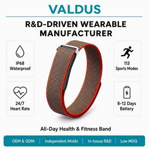 VALDUS OEM ODM Custom AIR BAND Nylon Fitness Tracker Smart Band Custom Logo Packaging IP68 Waterproof Heart Rate Monitor Factory