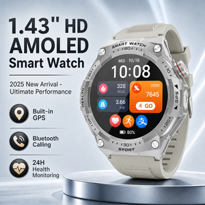 OEM ODM Factory Wholesale GPS Smart Watch 1.43 AMOLED 466*466 Resolution BT5.3 Call High-End Rugged Smartwatch for Business